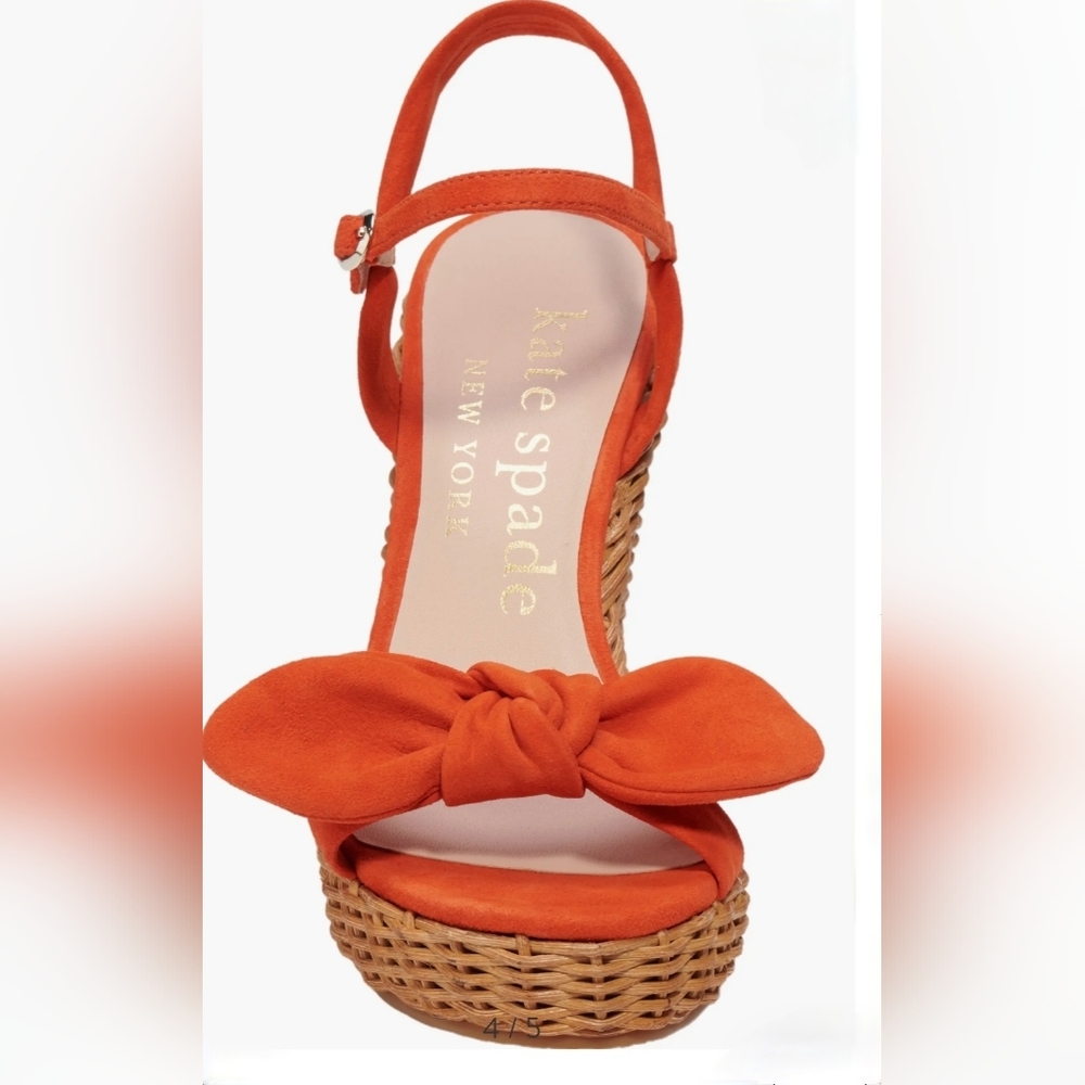 NIB Kate Spade Size 9 Dried Apricot Patio Platform Wedge Sandal - Picture 12 of 15